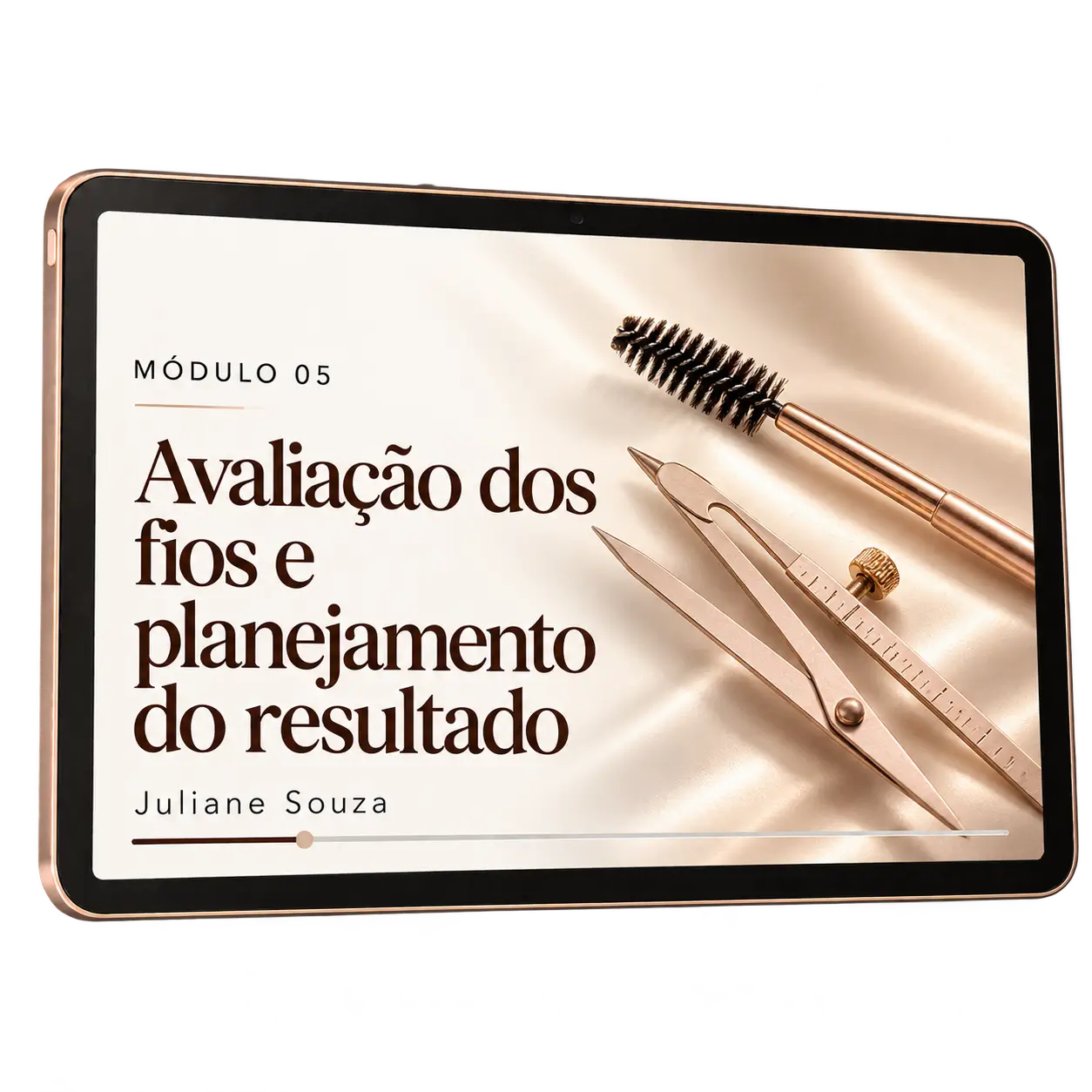 Mockup da aula do módulo 05 em um tablet